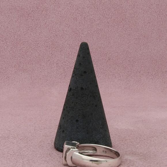 sterling silver garnet & cz ring size 8.75 - Picture 3 of 3